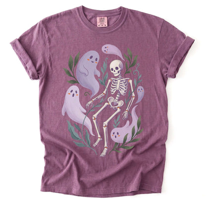 Dancing Skeleton & Friendly Ghosts Vintage Washed T-Shirt
