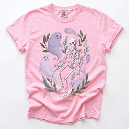 Dancing Skeleton & Friendly Ghosts Vintage Washed T-Shirt
