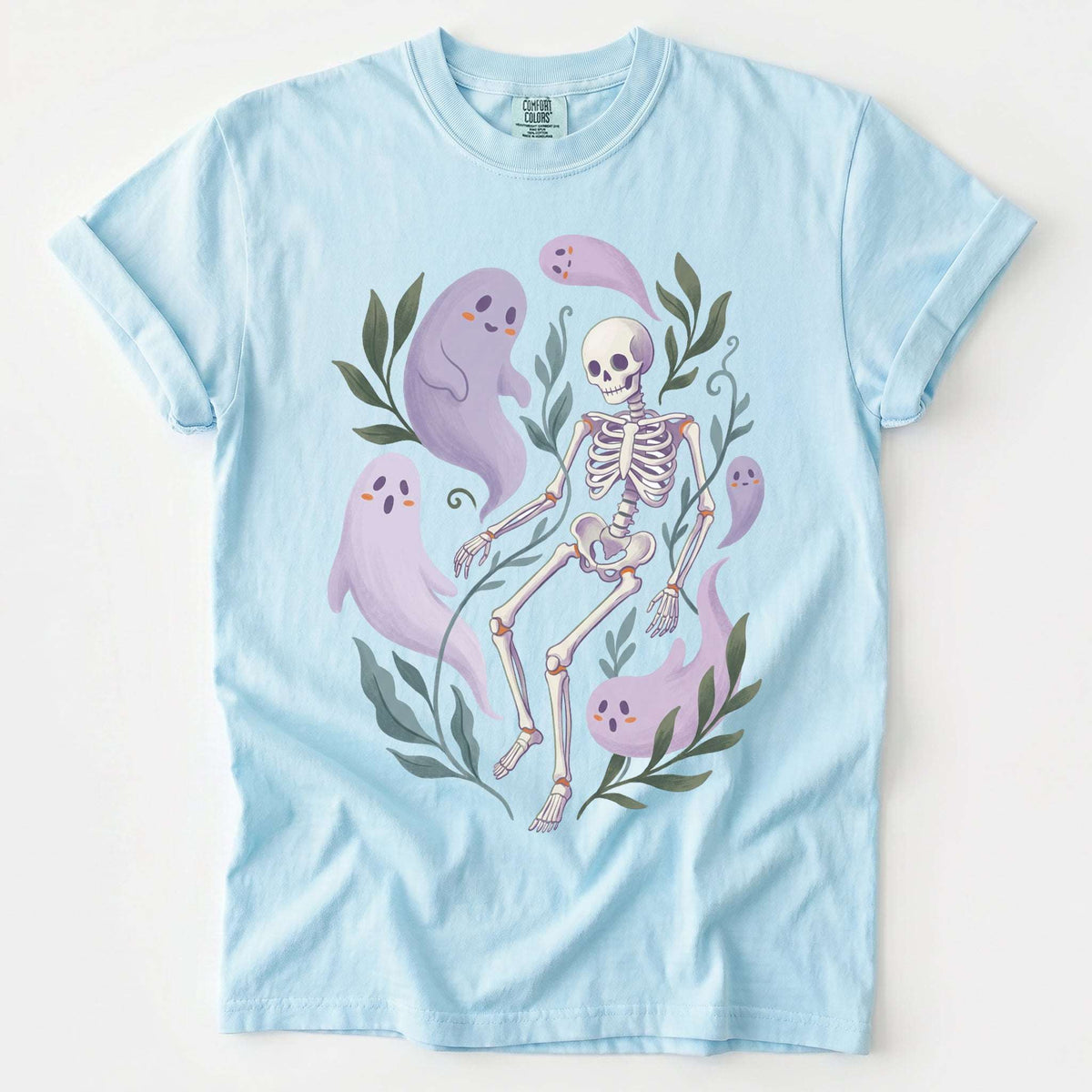 Dancing Skeleton & Friendly Ghosts Vintage Washed T-Shirt