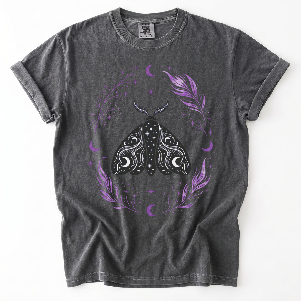 Dark Nocturnal Moth Vintage Washed T-Shirt