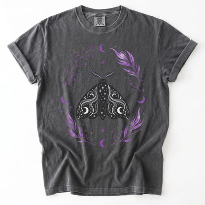 Dark Nocturnal Moth Vintage Washed T-Shirt