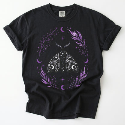 Dark Nocturnal Moth Vintage Washed T-Shirt