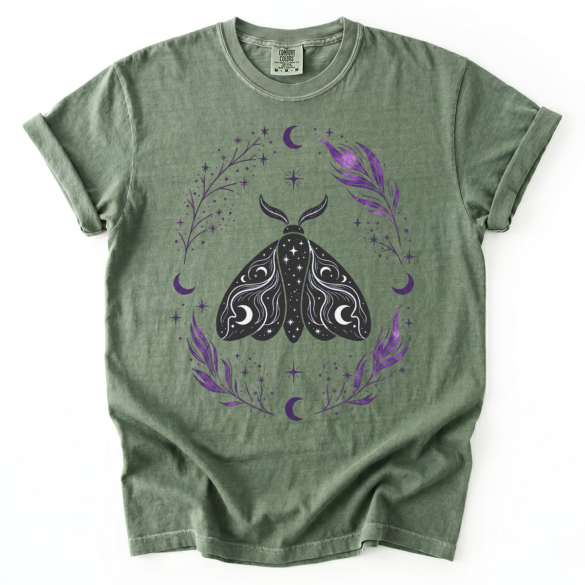Dark Nocturnal Moth Vintage Washed T-Shirt