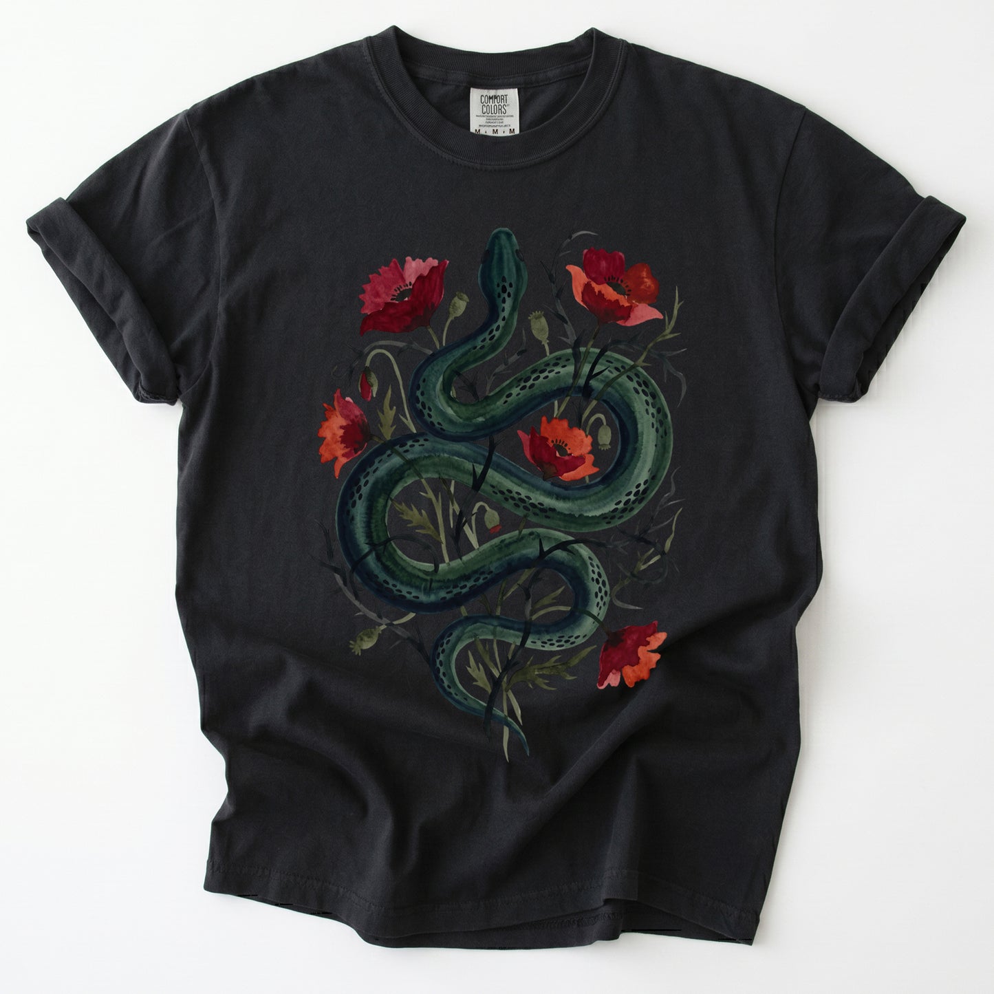 Dark Snake & Poppy Vintage Washed T-Shirt