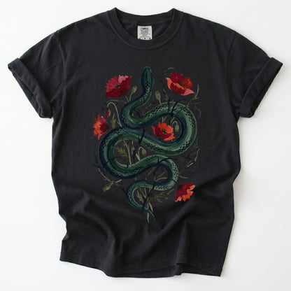 Dark Snake & Poppy Vintage Washed T-Shirt