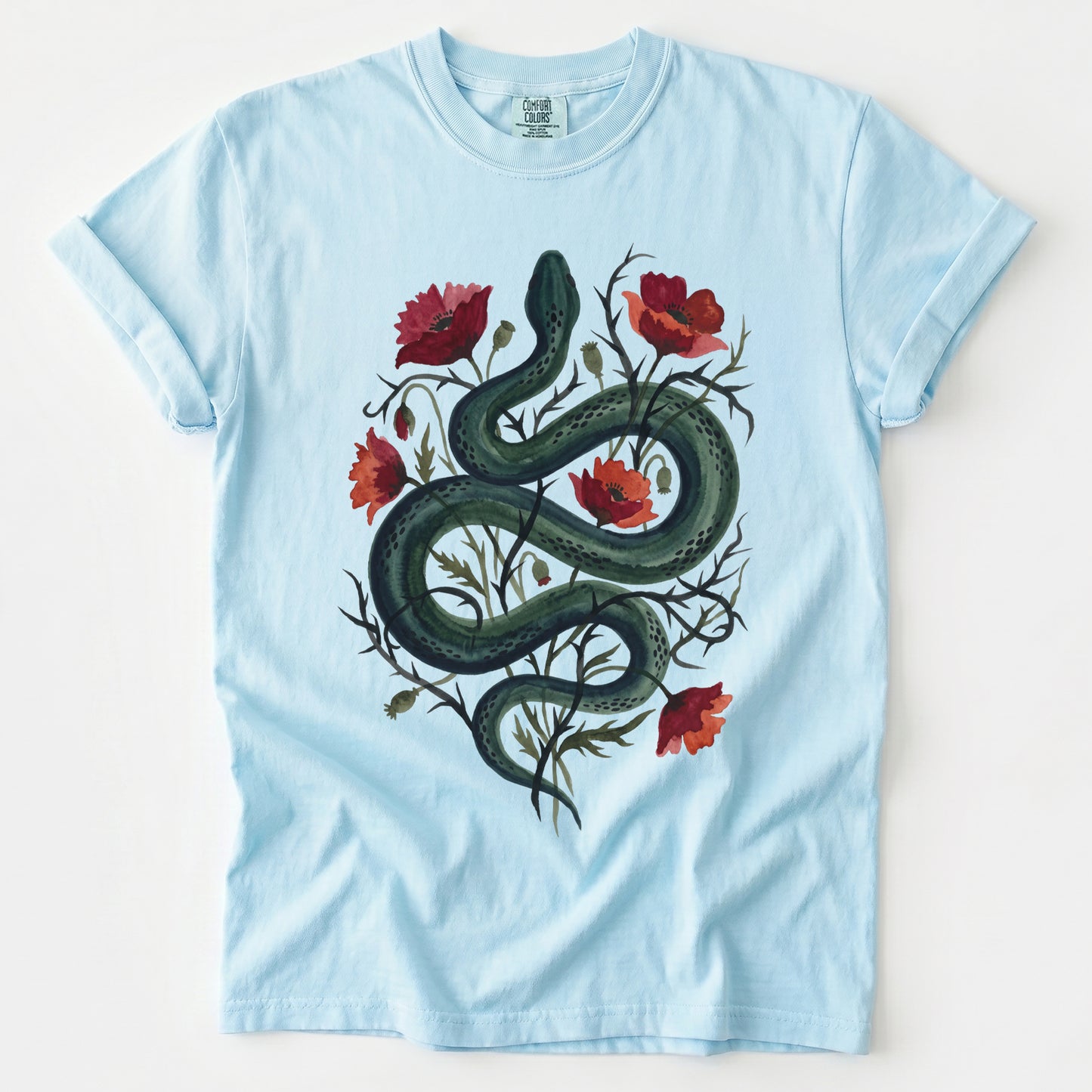 Dark Snake & Poppy Vintage Washed T-Shirt