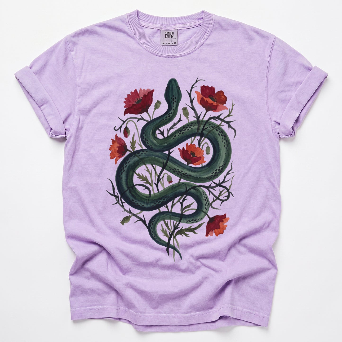 Dark Snake & Poppy Vintage Washed T-Shirt