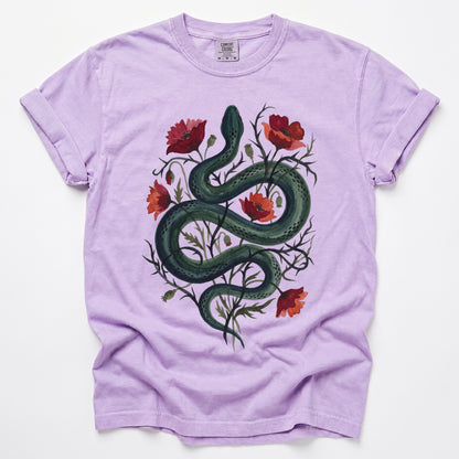 Dark Snake & Poppy Vintage Washed T-Shirt