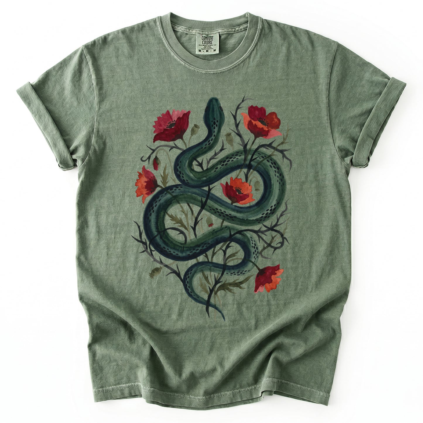 Dark Snake & Poppy Vintage Washed T-Shirt