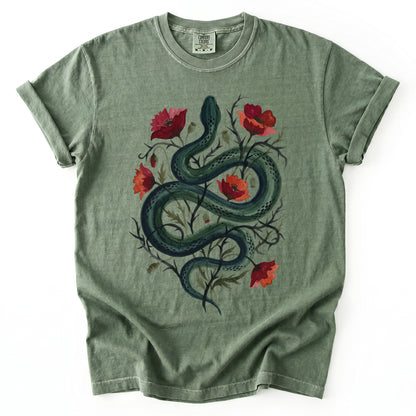 Dark Snake & Poppy Vintage Washed T-Shirt