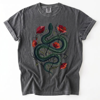 Dark Snake & Poppy Vintage Washed T-Shirt