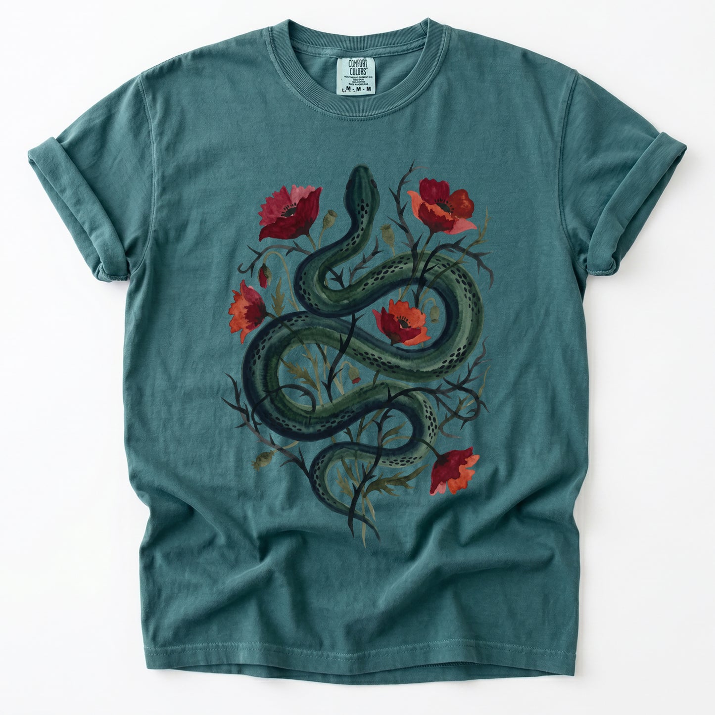 Dark Snake & Poppy Vintage Washed T-Shirt