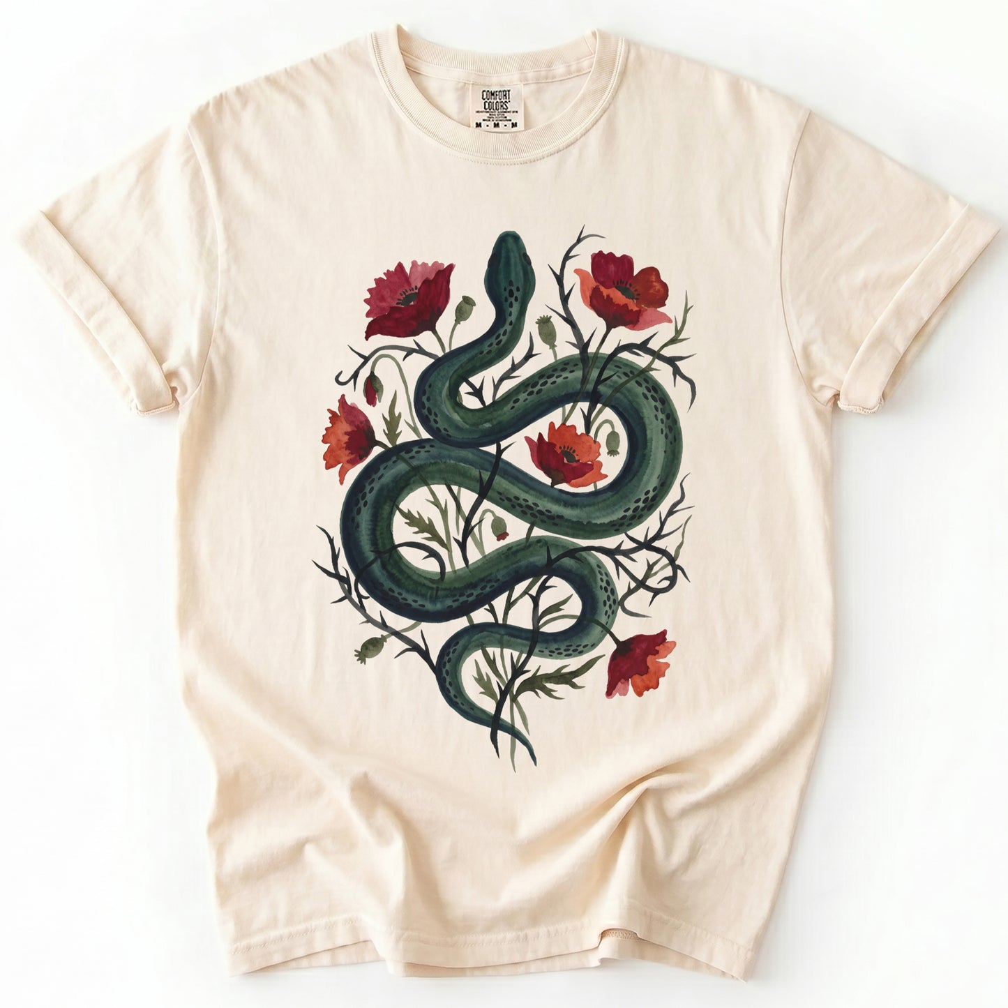 Dark Snake & Poppy Vintage Washed T-Shirt