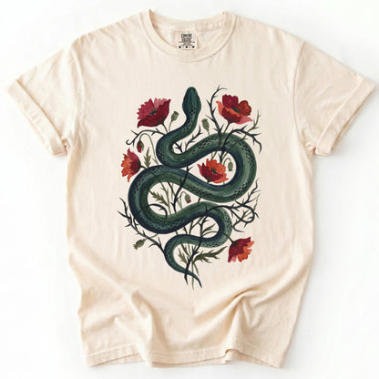 Dark Snake & Poppy Vintage Washed T-Shirt