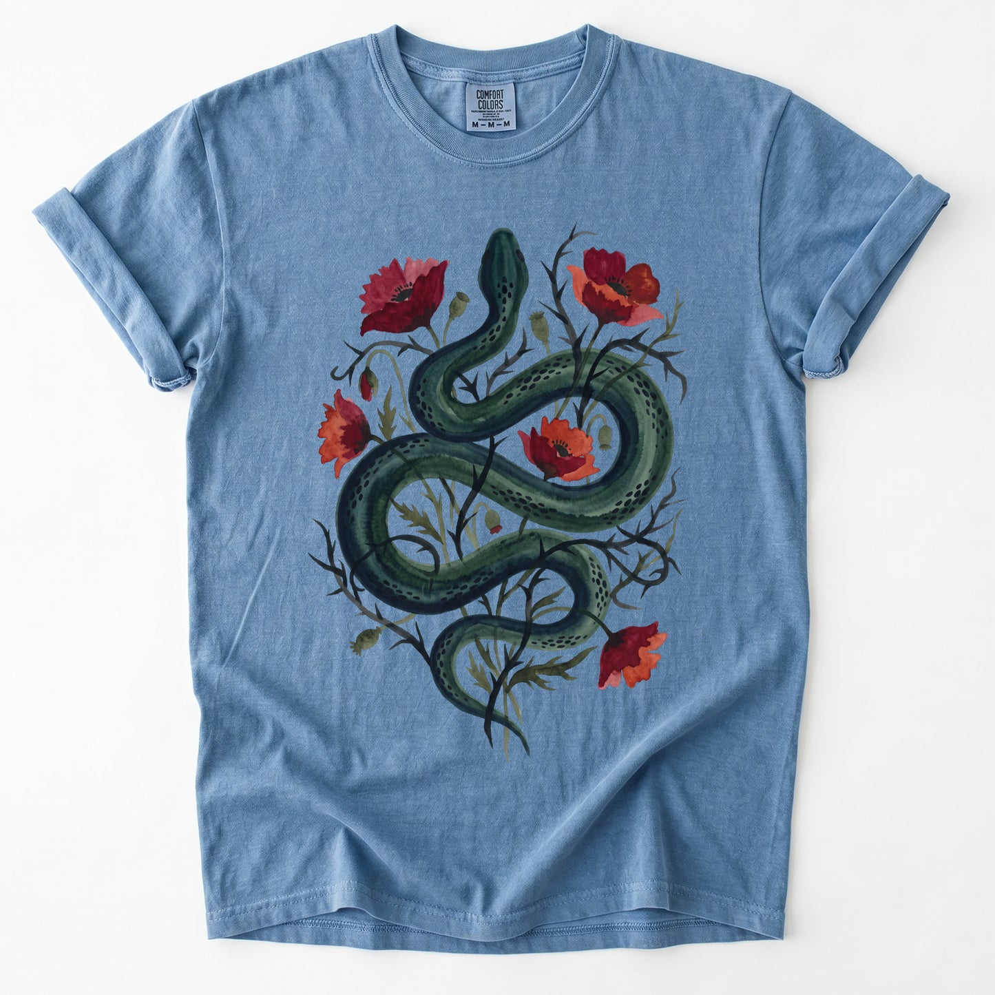 Dark Snake & Poppy Vintage Washed T-Shirt