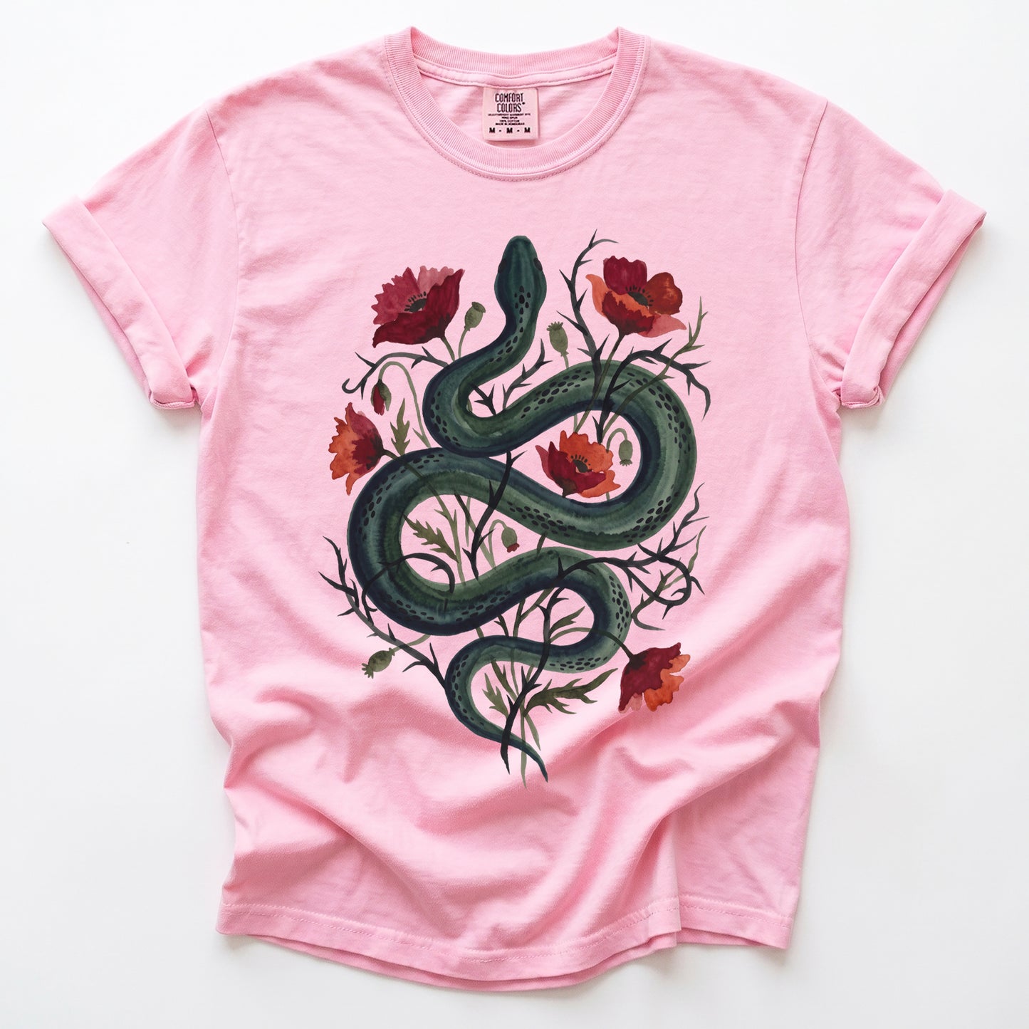 Dark Snake & Poppy Vintage Washed T-Shirt