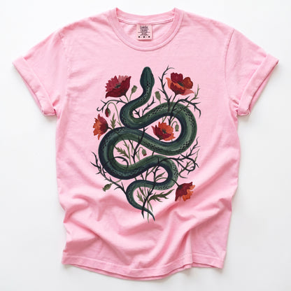 Dark Snake & Poppy Vintage Washed T-Shirt