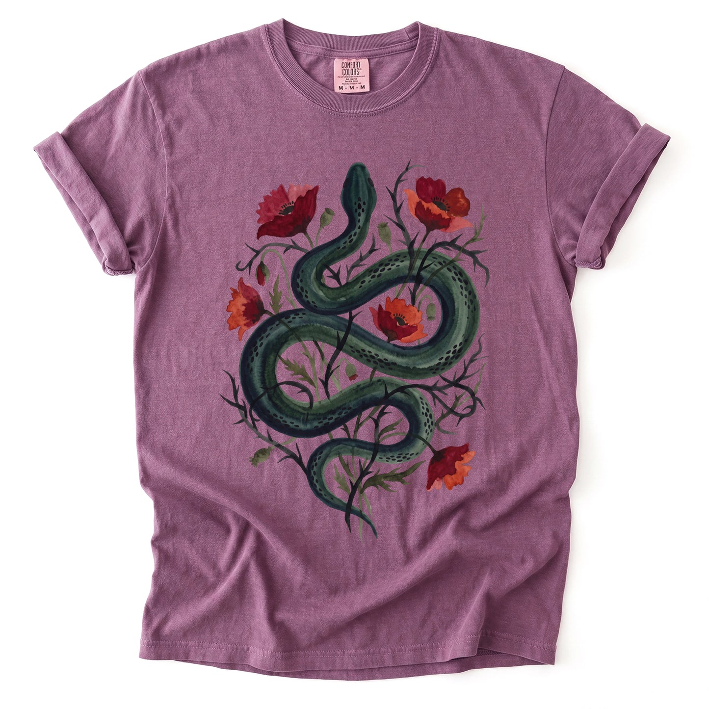 Dark Snake & Poppy Vintage Washed T-Shirt