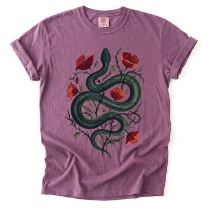 Dark Snake & Poppy Vintage Washed T-Shirt
