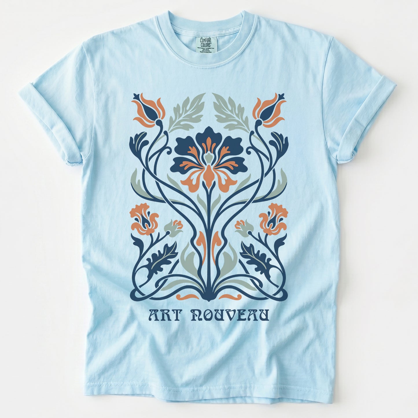 Elegant Art Nouveau Vintage Washed T-Shirt