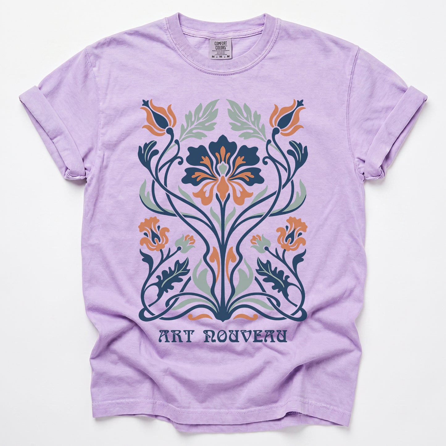 Elegant Art Nouveau Vintage Washed T-Shirt