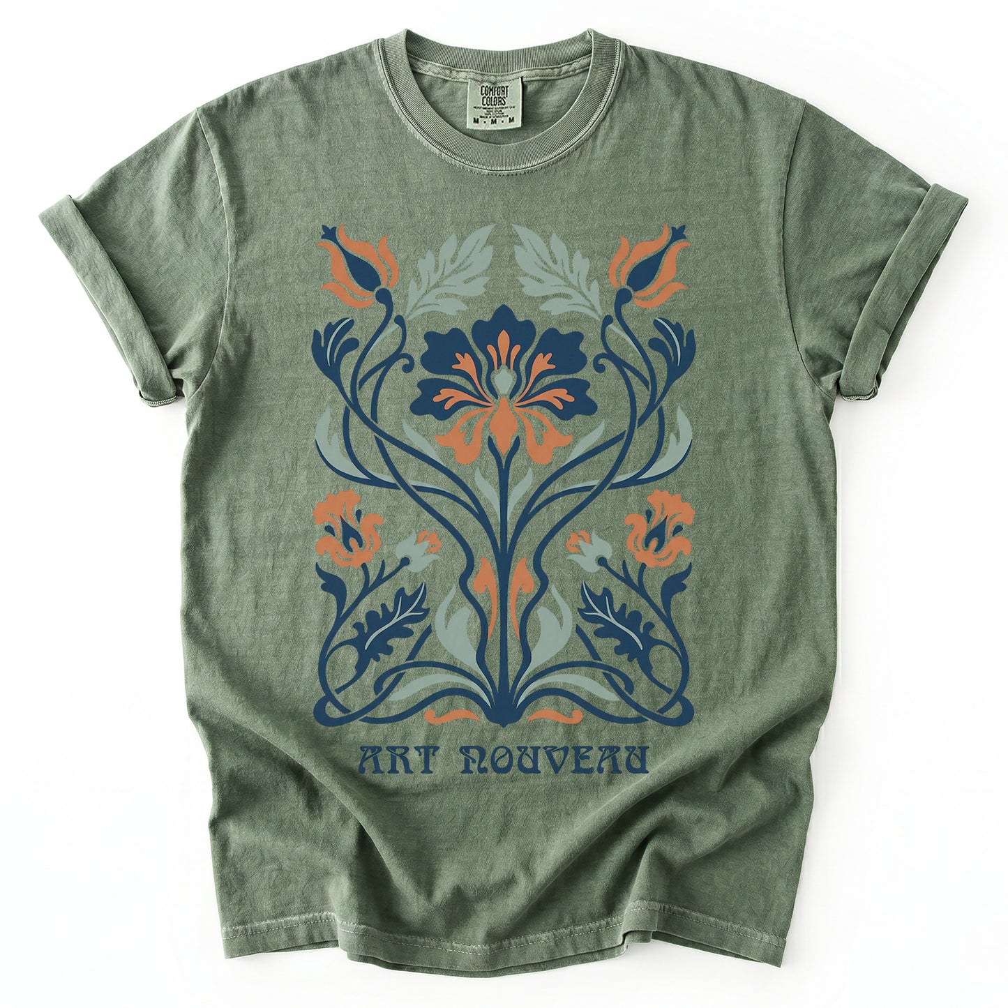 Elegant Art Nouveau Vintage Washed T-Shirt
