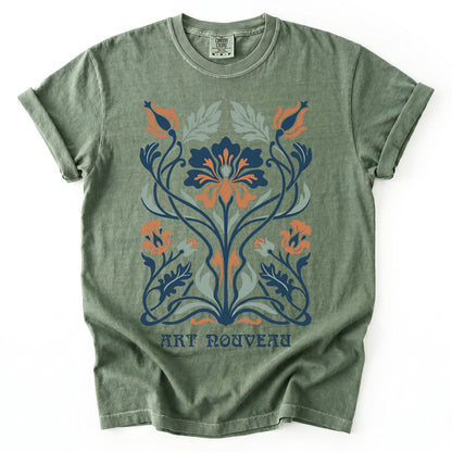 Elegant Art Nouveau Vintage Washed T-Shirt