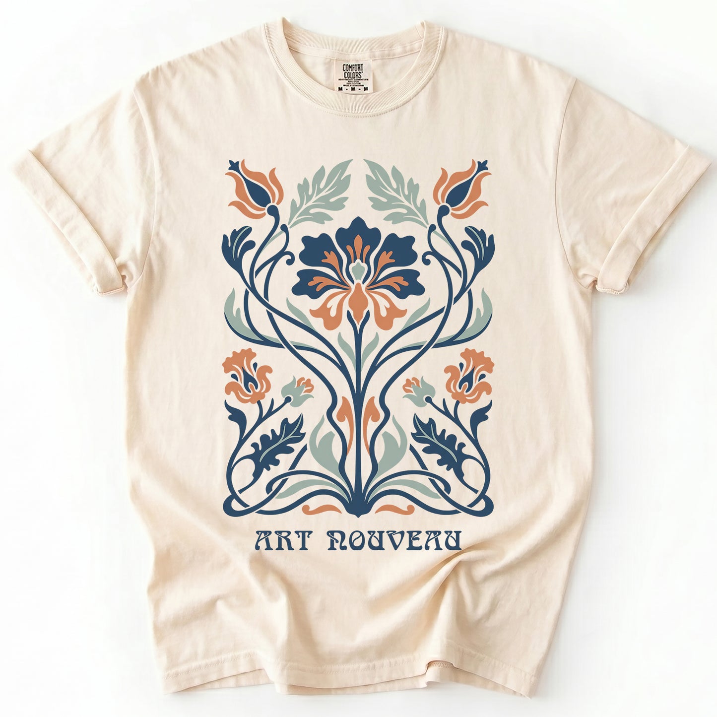 Elegant Art Nouveau Vintage Washed T-Shirt