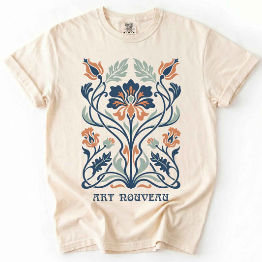 Elegant Art Nouveau Vintage Washed T-Shirt