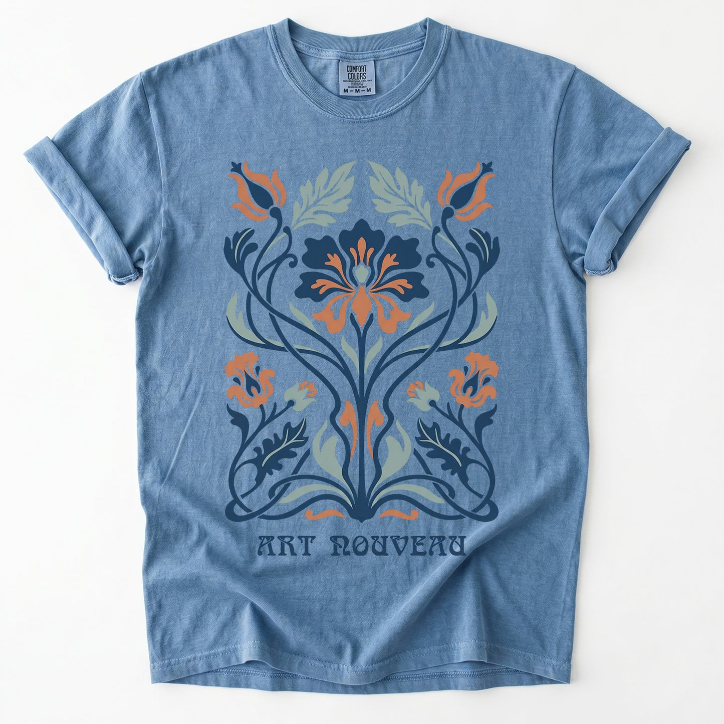 Elegant Art Nouveau Vintage Washed T-Shirt