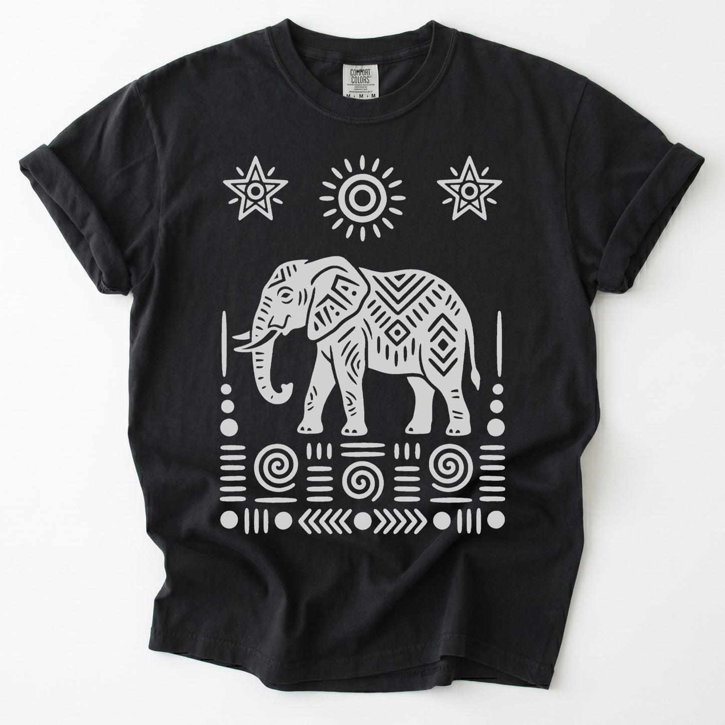 Elephant Block Print Vintage Washed T-Shirt