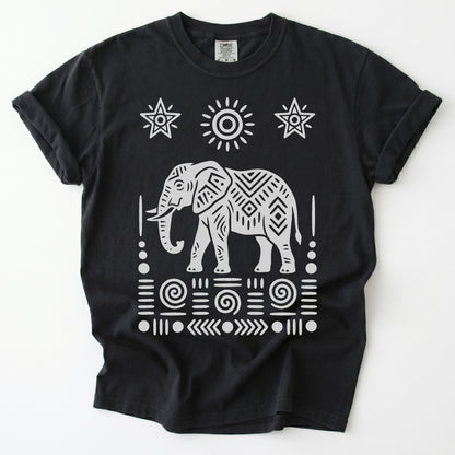 Elephant Block Print Vintage Washed T-Shirt