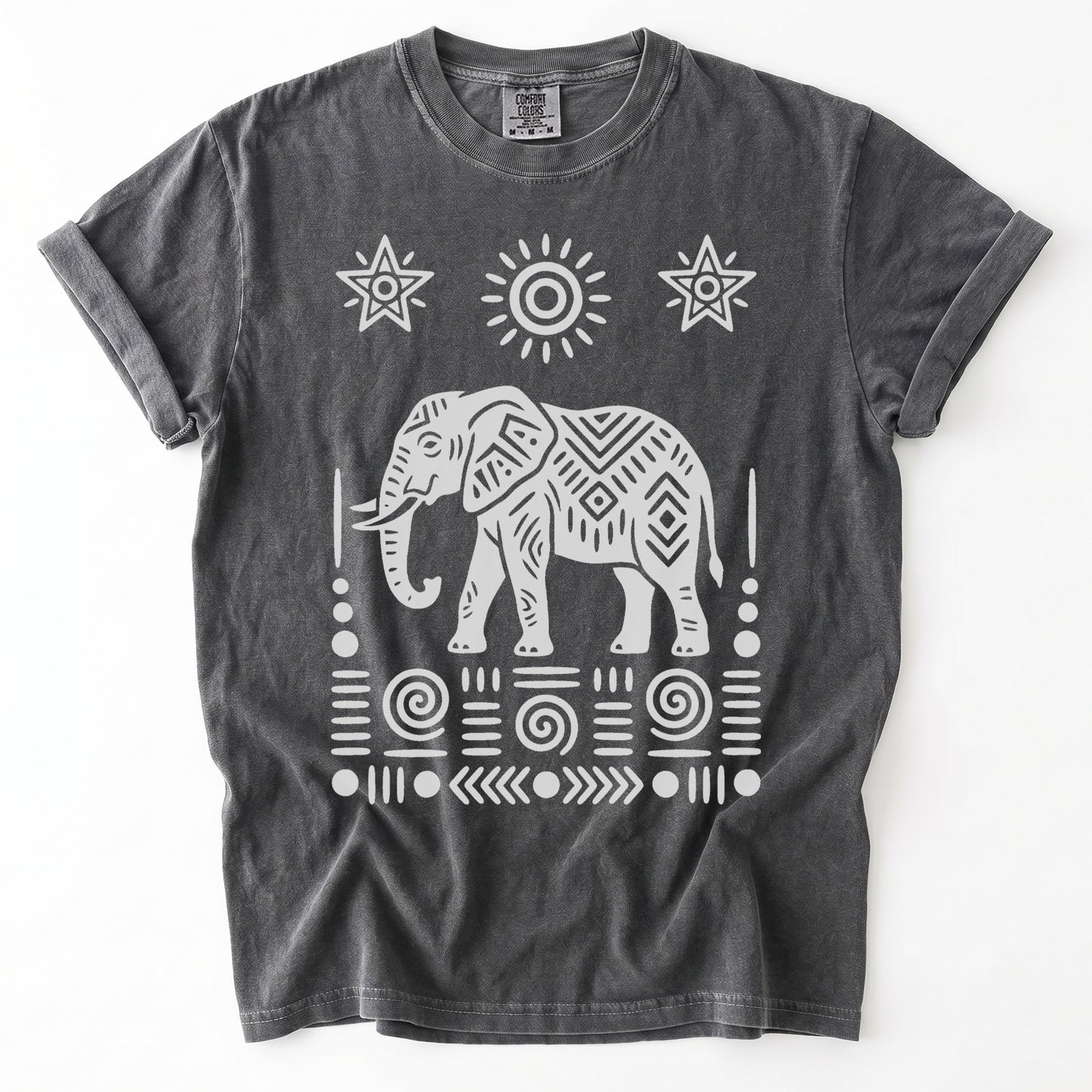 Elephant Block Print Vintage Washed T-Shirt