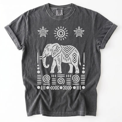 Elephant Block Print Vintage Washed T-Shirt