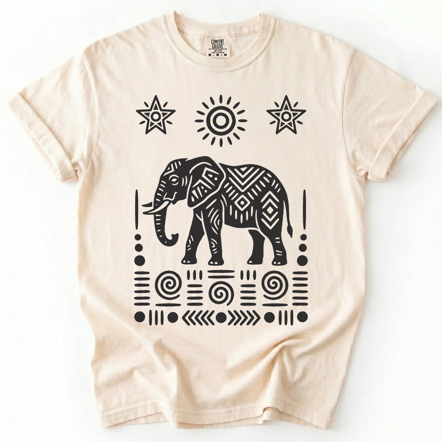 Elephant Block Print Vintage Washed T-Shirt