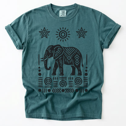 Elephant Block Print Vintage Washed T-Shirt