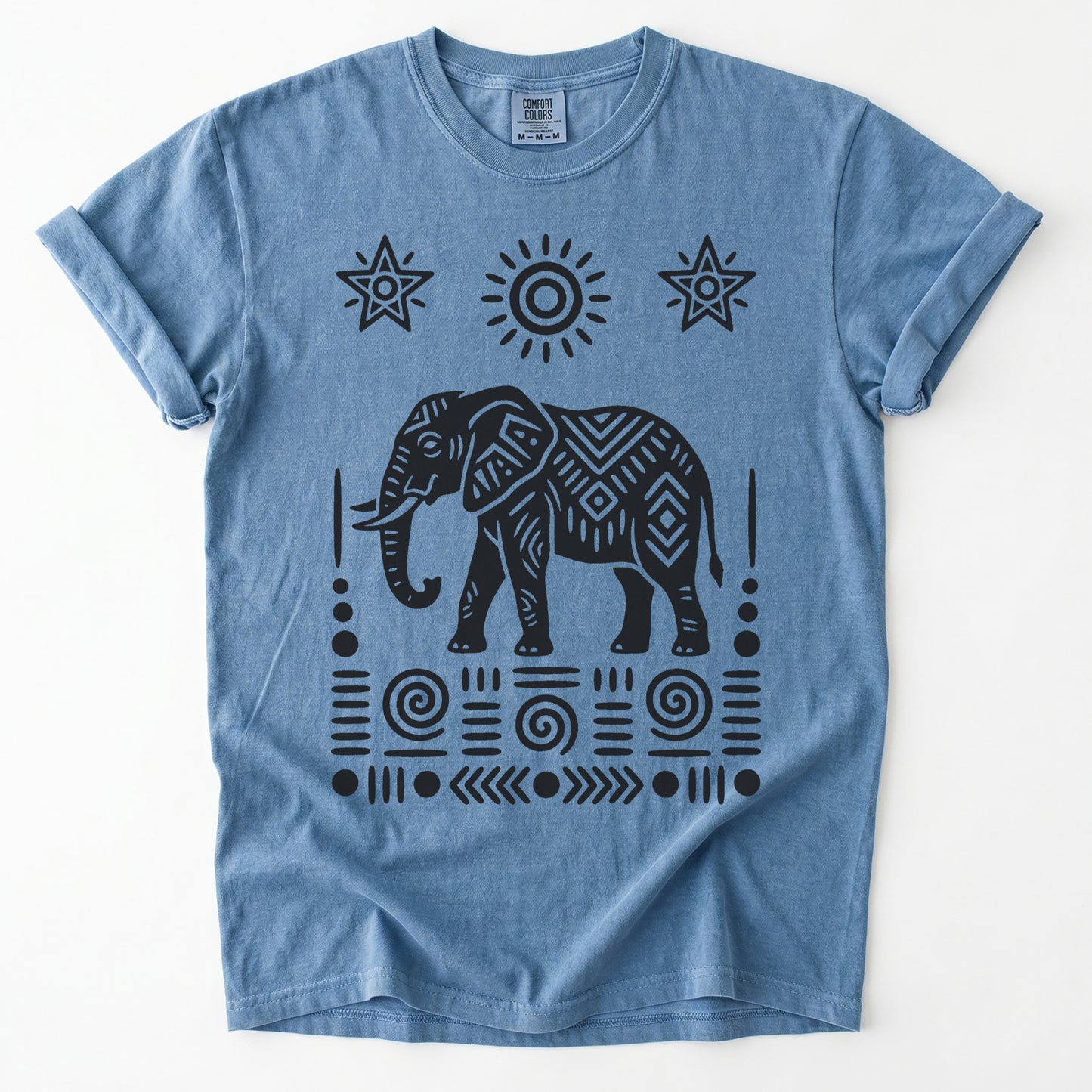 Elephant Block Print Vintage Washed T-Shirt