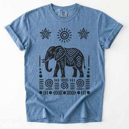 Elephant Block Print Vintage Washed T-Shirt