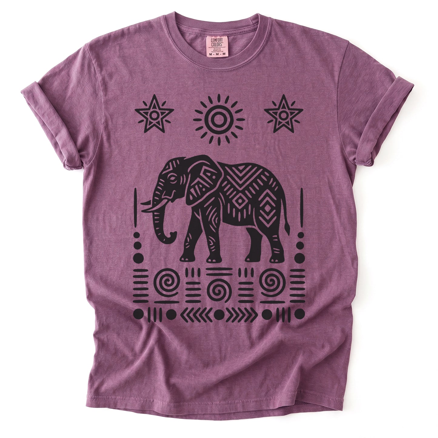 Elephant Block Print Vintage Washed T-Shirt