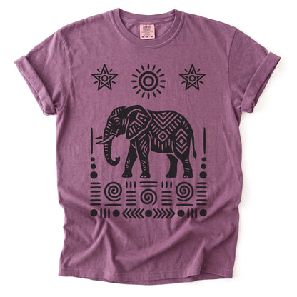 Elephant Block Print Vintage Washed T-Shirt