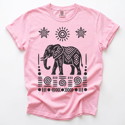 Elephant Block Print Vintage Washed T-Shirt
