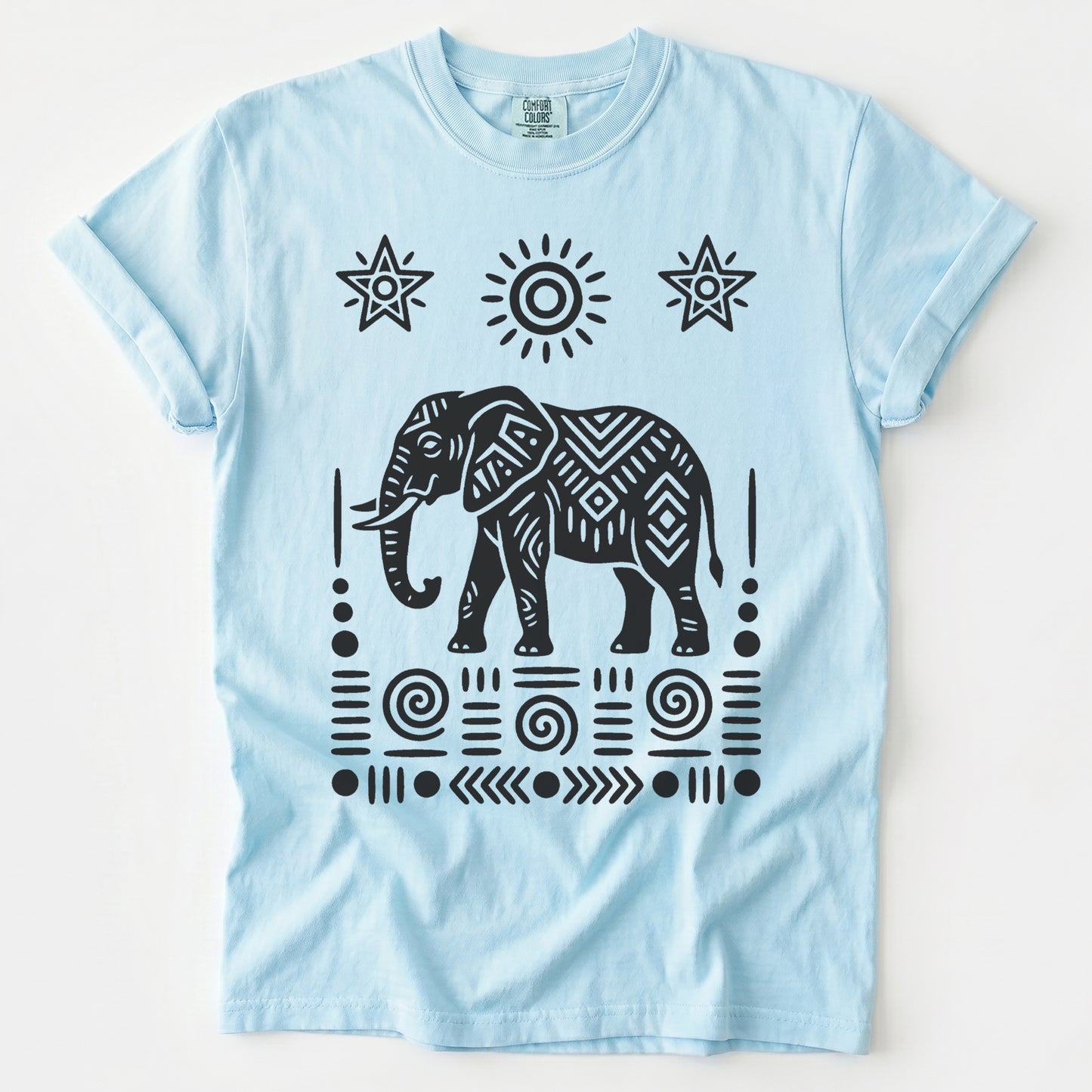 Elephant Block Print Vintage Washed T-Shirt