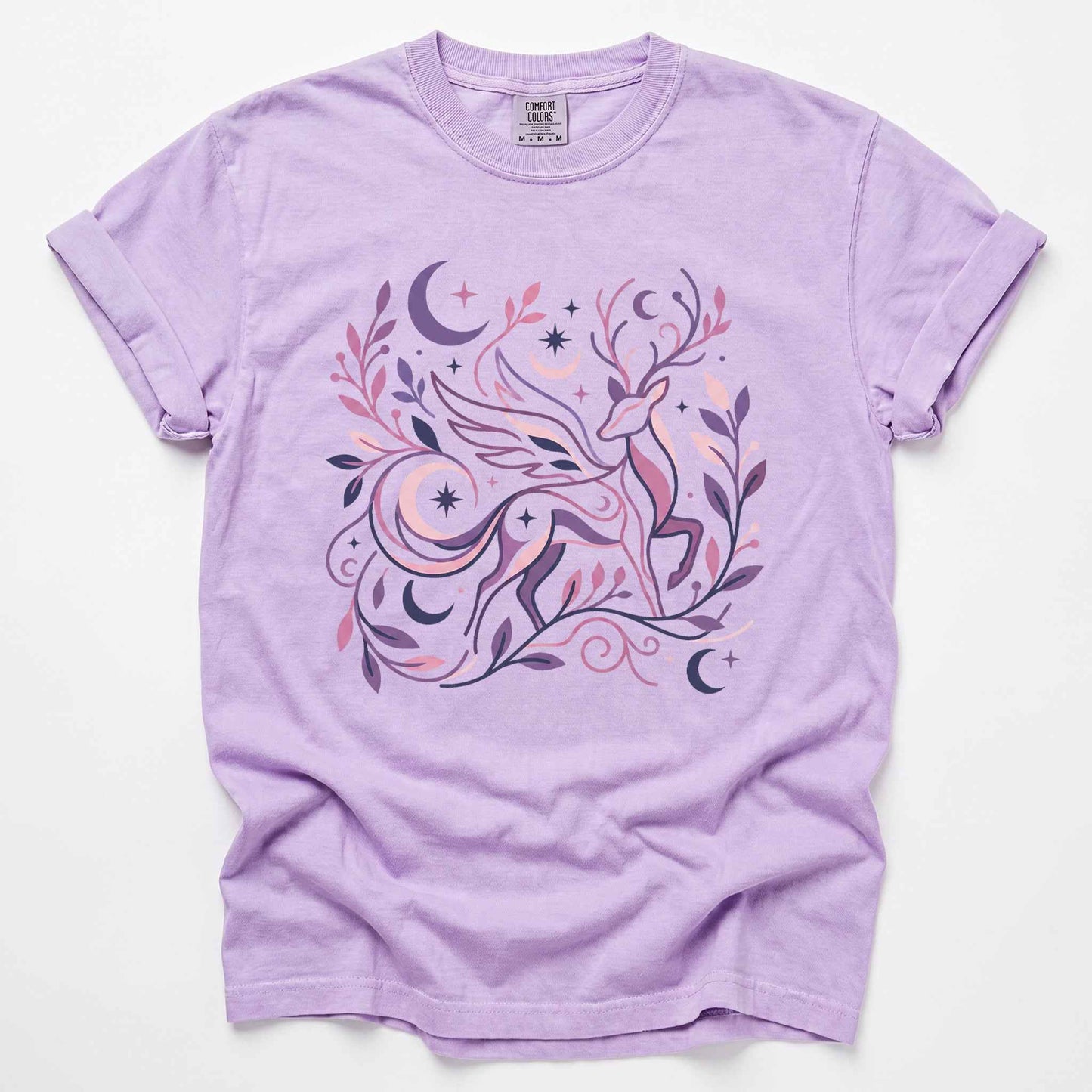 Ethereal Winged Stag Vintage Washed T-Shirt