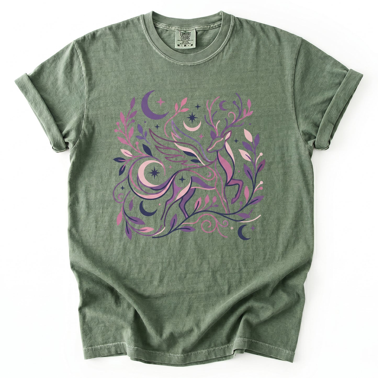 Ethereal Winged Stag Vintage Washed T-Shirt