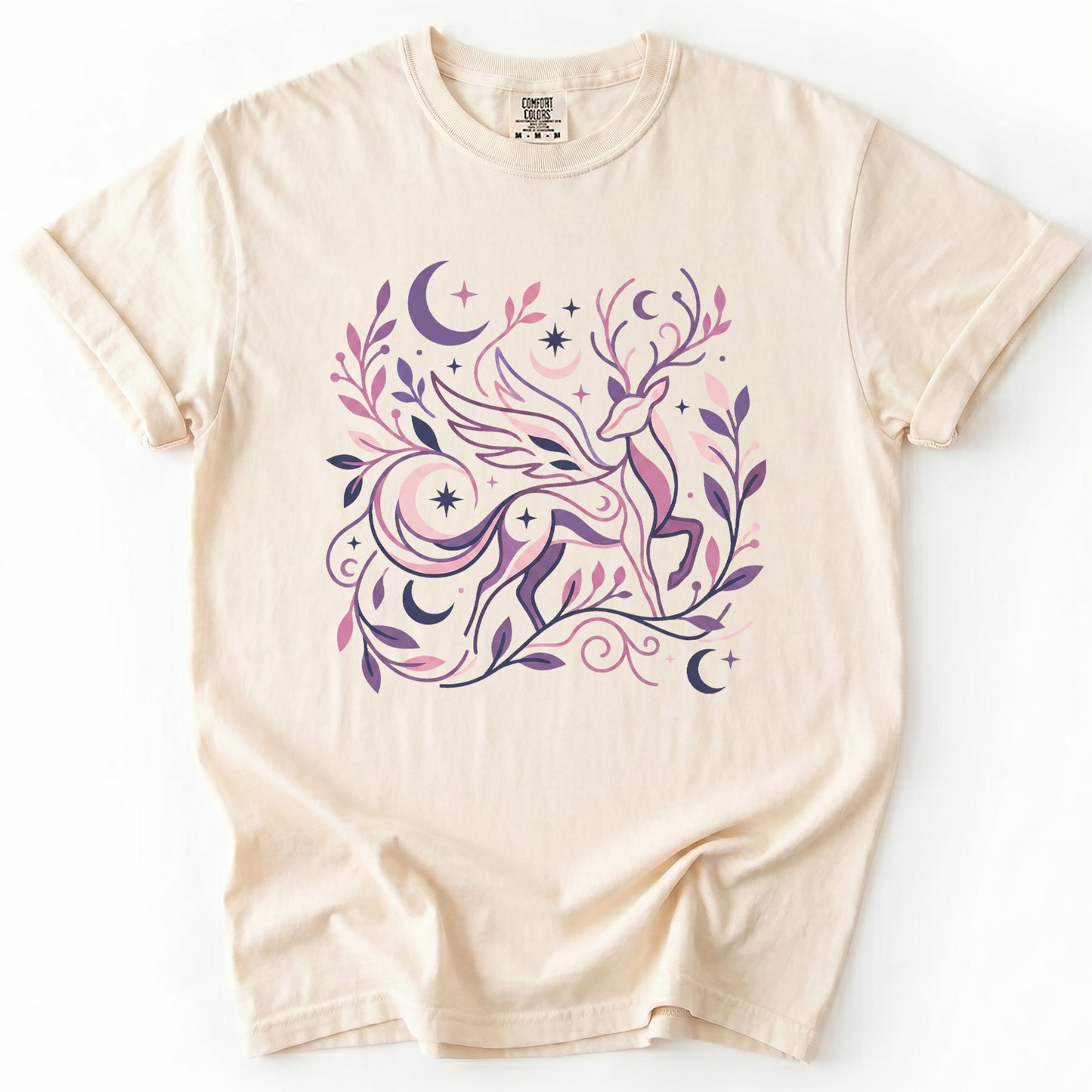 Ethereal Winged Stag Vintage Washed T-Shirt