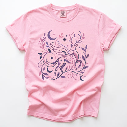 Ethereal Winged Stag Vintage Washed T-Shirt