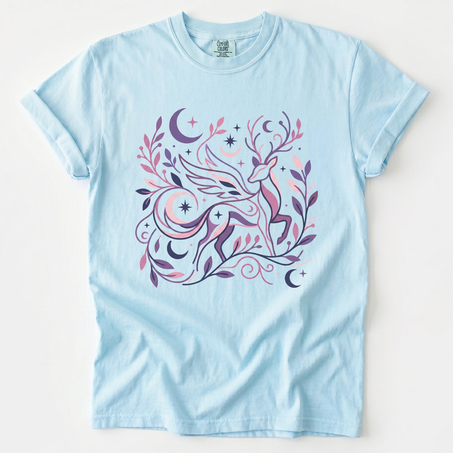 Ethereal Winged Stag Vintage Washed T-Shirt