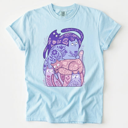 Folk Art Cats Heavyweight T-Shirt