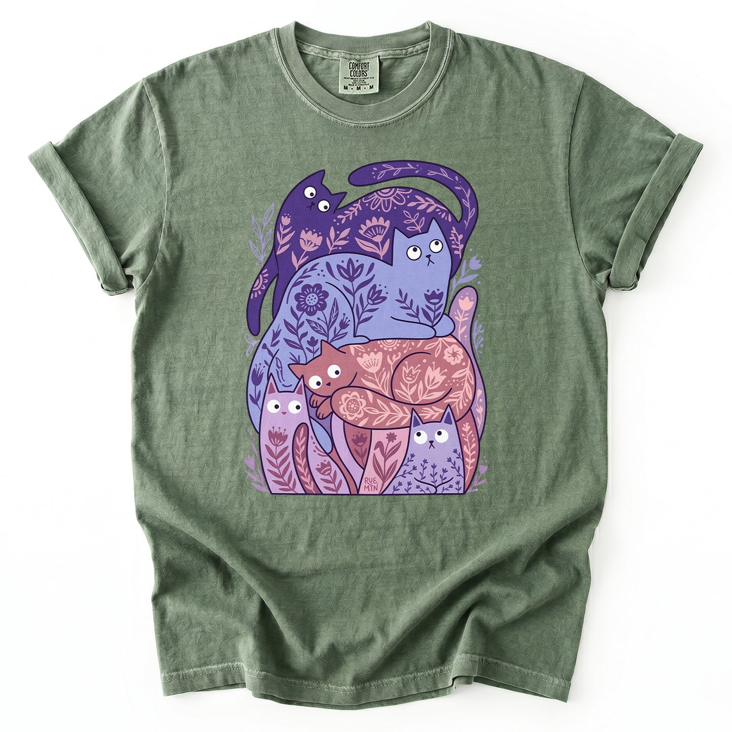 Folk Art Cats Heavyweight T-Shirt