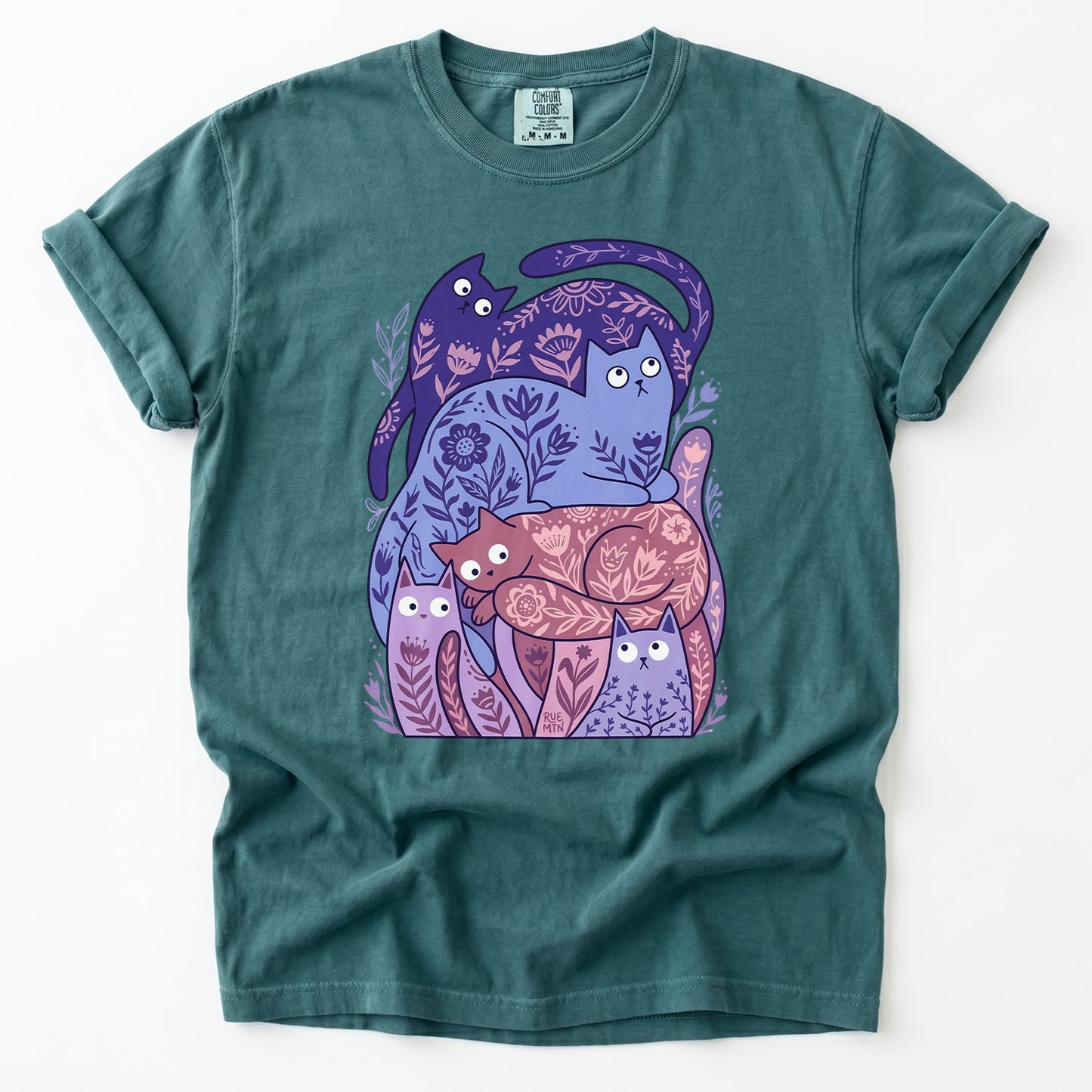 Folk Art Cats Heavyweight T-Shirt